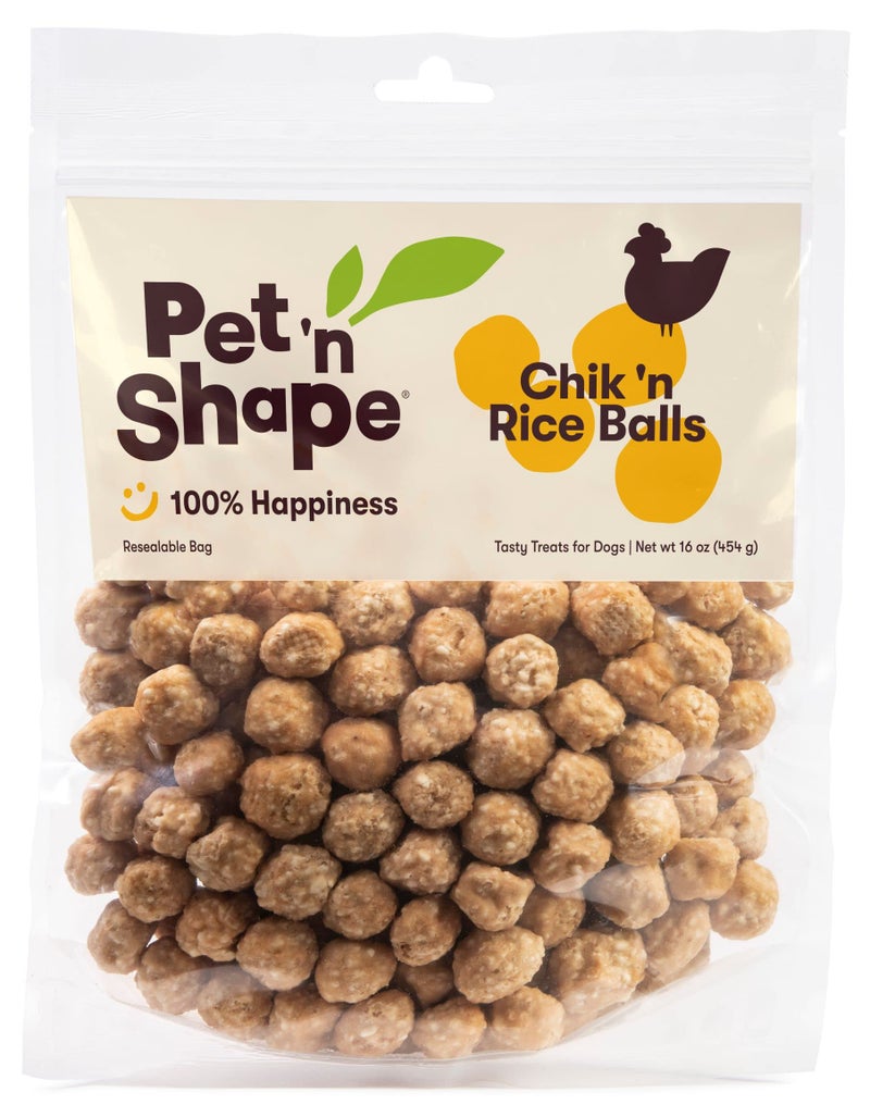 Pet 'n Shape Chik 'n Rice Balls Dog Treats - 1 Pound - Image 1
